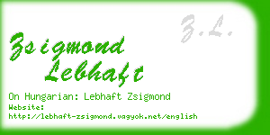 zsigmond lebhaft business card